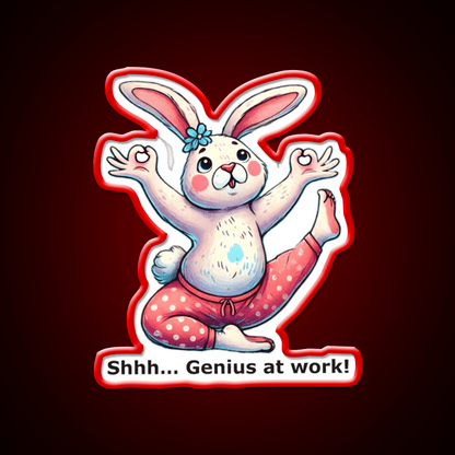 Funny Yoga Bunny Poses Yoga Led Neon Sign For Wellness Space Rgb Color - Shineneon