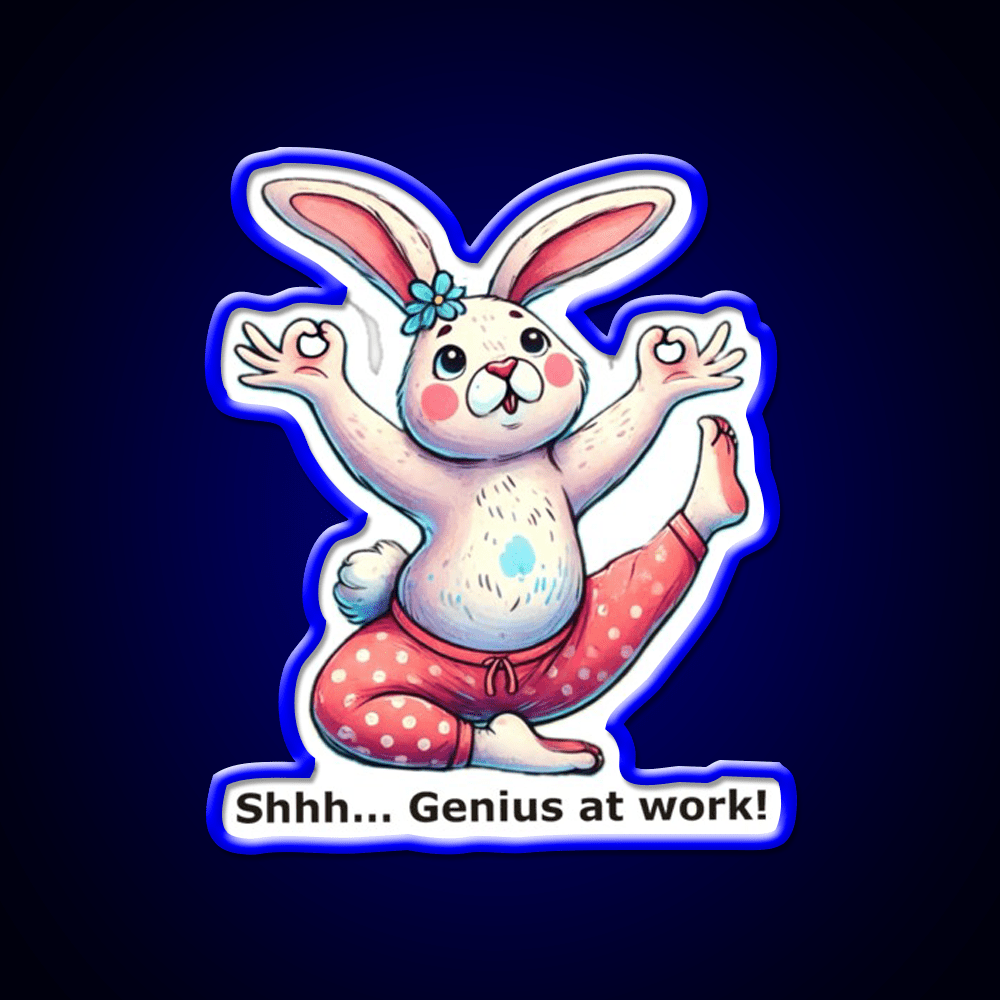 Funny Yoga Bunny Poses Yoga Led Neon Sign For Wellness Space Rgb Color - Shineneon