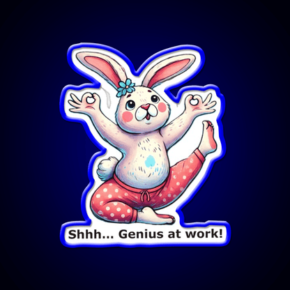 Funny Yoga Bunny Poses Yoga Led Neon Sign For Wellness Space Rgb Color - Shineneon