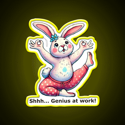 Funny Yoga Bunny Poses Yoga Led Neon Sign For Wellness Space Rgb Color