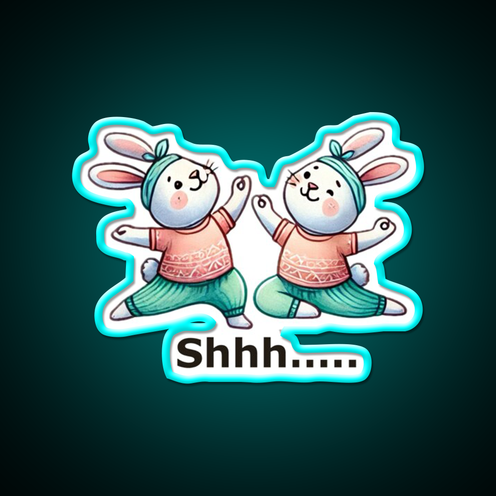 Funny Yoga Bunny Poses Yoga Led Neon Sign Yoga Studio Rgb Color