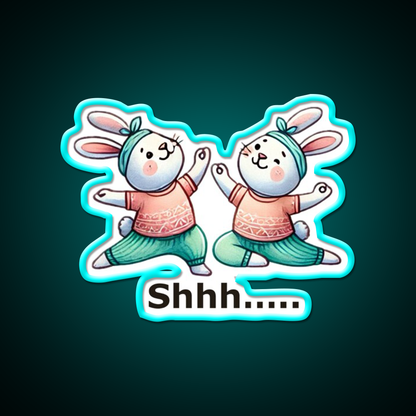 Funny Yoga Bunny Poses Yoga Led Neon Sign Yoga Studio Rgb Color