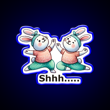 Funny Yoga Bunny Poses Yoga Led Neon Sign Yoga Studio Rgb Color