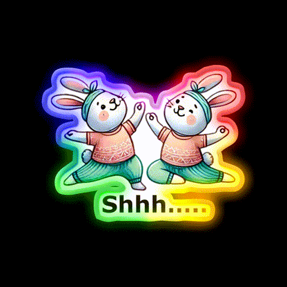 Funny Yoga Bunny Poses Yoga Led Neon Sign Yoga Studio Rgb Color