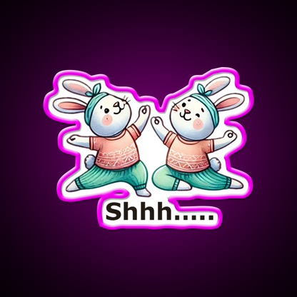 Funny Yoga Bunny Poses Yoga Led Neon Sign Yoga Studio Rgb Color