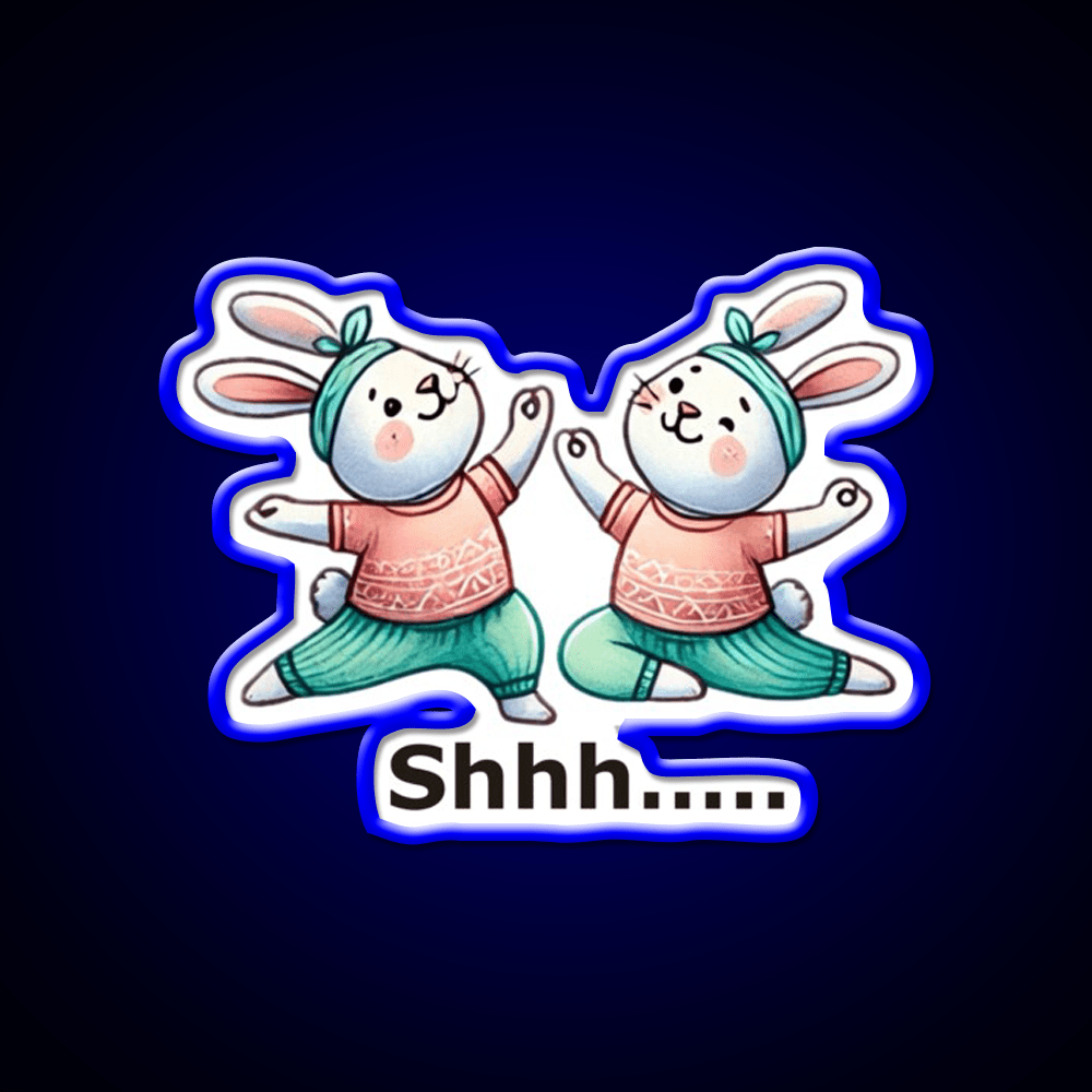Funny Yoga Bunny Poses Yoga Led Neon Sign Yoga Studio Rgb Color - Shineneon