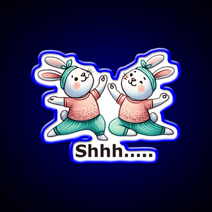 Funny Yoga Bunny Poses Yoga Led Neon Sign Yoga Studio Rgb Color - Shineneon