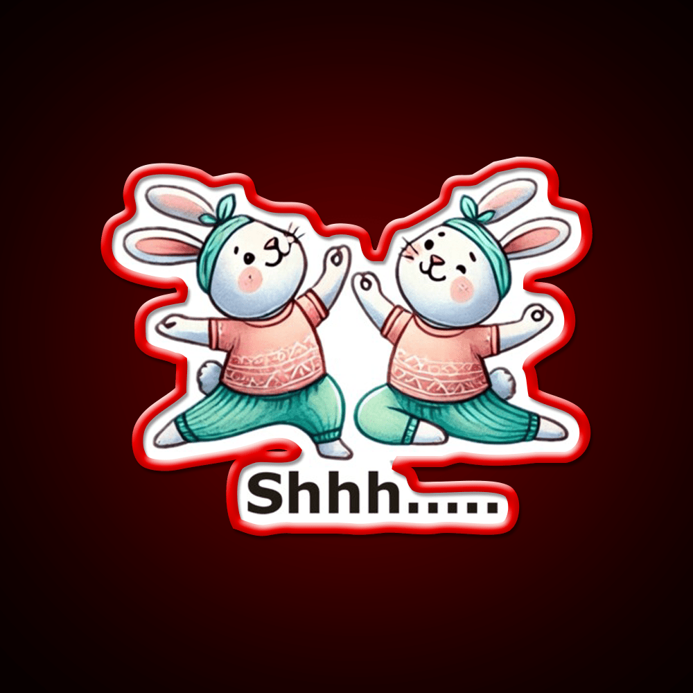 Funny Yoga Bunny Poses Yoga Led Neon Sign Yoga Studio Rgb Color - Shineneon