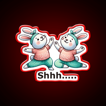 Funny Yoga Bunny Poses Yoga Led Neon Sign Yoga Studio Rgb Color - Shineneon