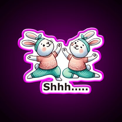 Funny Yoga Bunny Poses Yoga Led Neon Sign Yoga Studio Rgb Color - Shineneon
