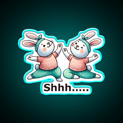 Funny Yoga Bunny Poses Yoga Led Neon Sign Yoga Studio Rgb Color - Shineneon