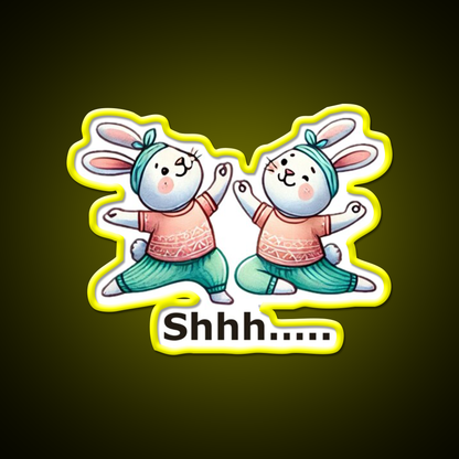 Funny Yoga Bunny Poses Yoga Led Neon Sign Yoga Studio Rgb Color