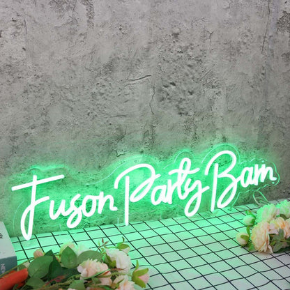 Fuson Party Barn Green Led Neon Sign - Shineneon