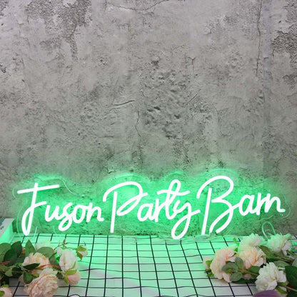 Fuson Party Barn Green Led Neon Sign - Shineneon