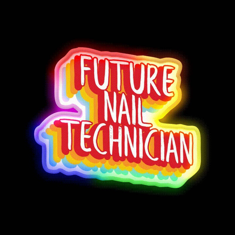 Future Nail Technician Nail Salon Led Neon Sign Rgb Color - LED neon sign close-up detail