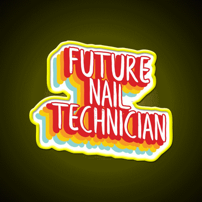 Future Nail Technician Nail Salon Led Neon Sign Rgb Color - Custom LED neon sign front view
