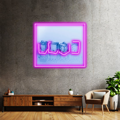 Fwc 0696 Ice Cubes Wall Artwork Neon Signs