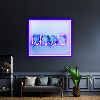 Fwc 0696 Ice Cubes Wall Artwork Neon Signs