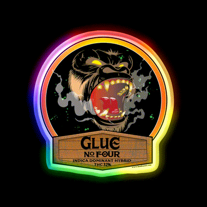 G Glue Strain Art Hemp Inspired Green Leaf Led Neon Sign Rgb Color - LED neon sign close-up detail