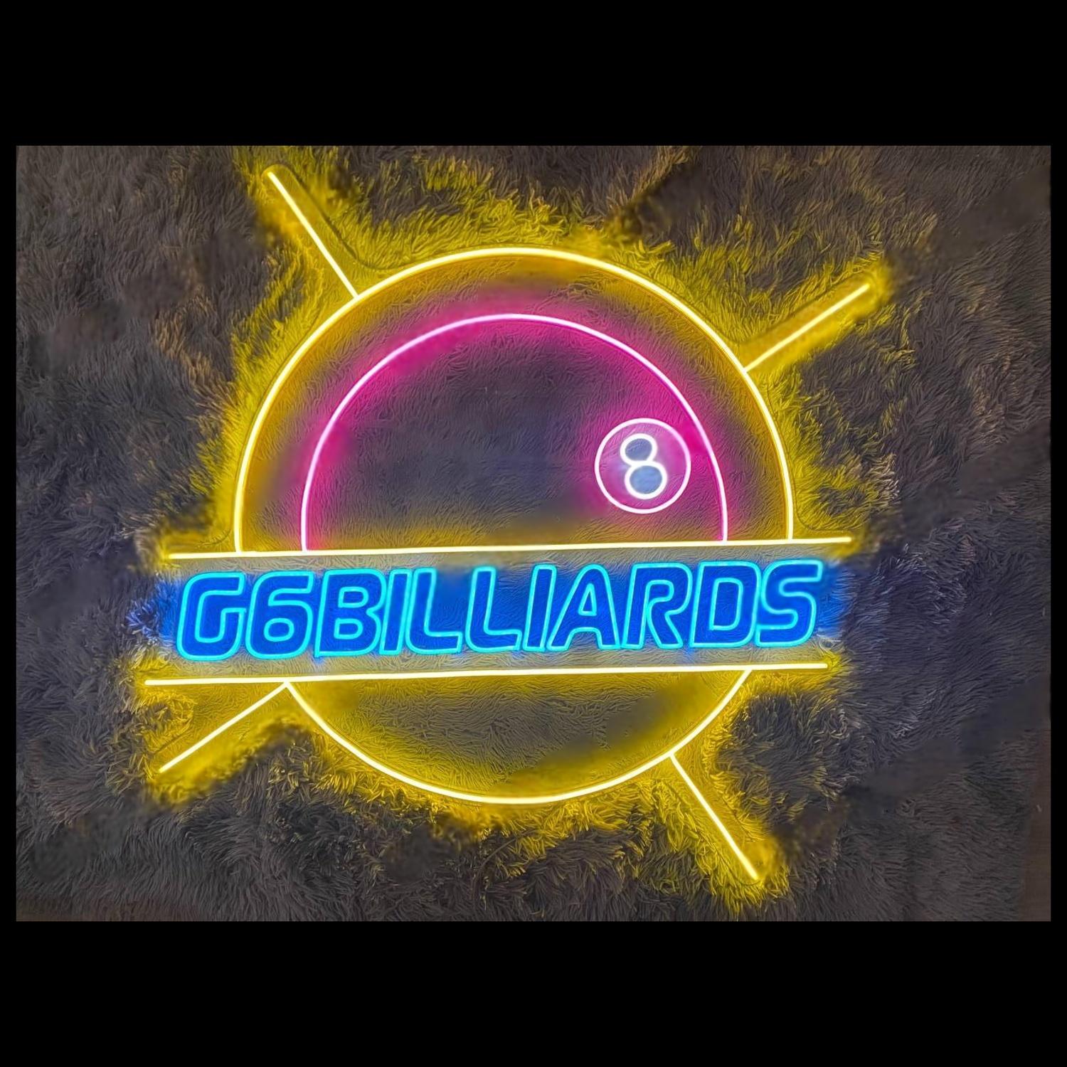 G6 Billiards 8-Ball Multicolor Led Neon Sign For Bars Game Rooms | Shineneon