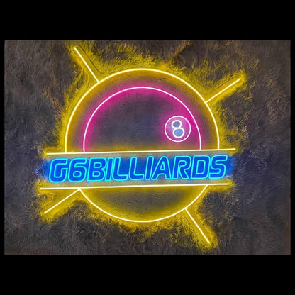 G6 Billiards 8-Ball Multicolor Led Neon Sign For Bars Game Rooms | Shineneon