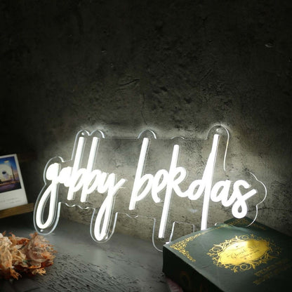 Gabby Bekdas White Led Neon Sign - Shineneon