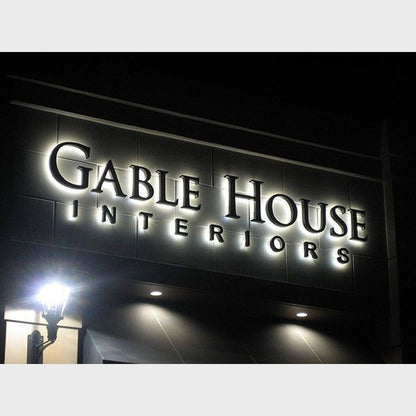 Gable House Interiors 3D Backlit Channel Letters Led Light Sign - Shineneon