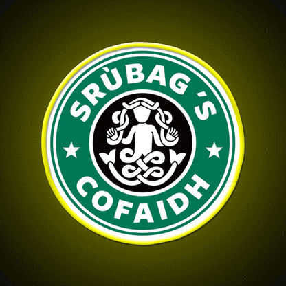 Gaelic Coffee Parody Whiskey Drink Bar Led Neon Sign Rgb Color