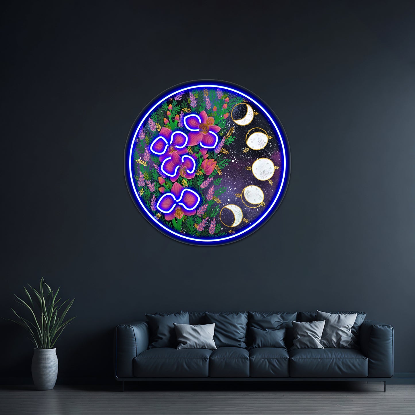 Galactic Orchids Rochi Art Deco Wall Artwork Neon Signs