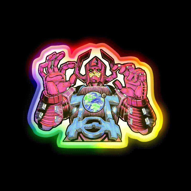 Galactus Hunger Snack Food Led Neon Sign Rgb Color - LED neon sign close-up detail