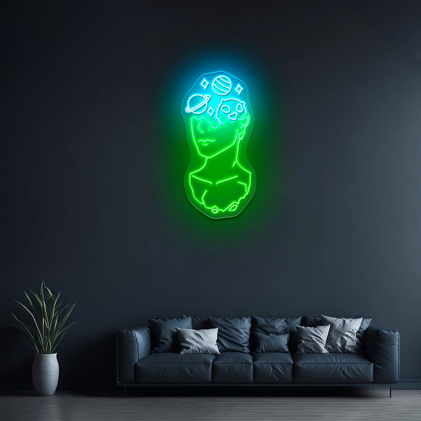 Galaxy Brain Led Signs For Room Kids Large Neon Signs