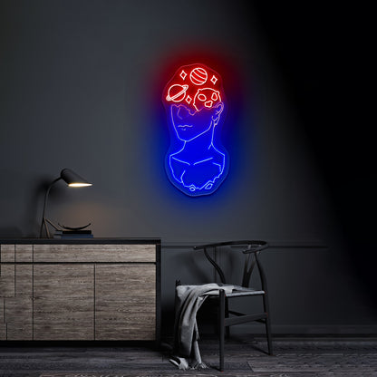 Galaxy Brain Led Signs For Room Kids Large Neon Signs