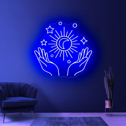 Galaxy Moon And Star Neon Sign Led Signs For Room - Shineneon
