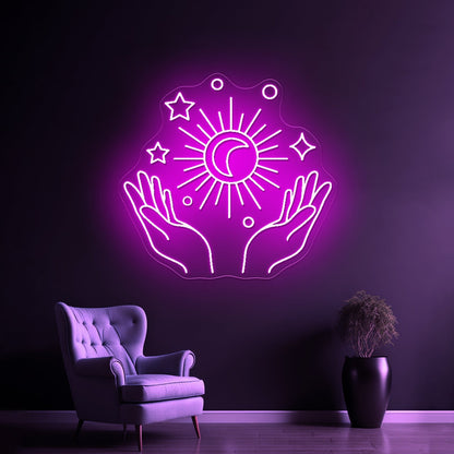 Galaxy Moon And Star Neon Sign Led Signs For Room - Shineneon