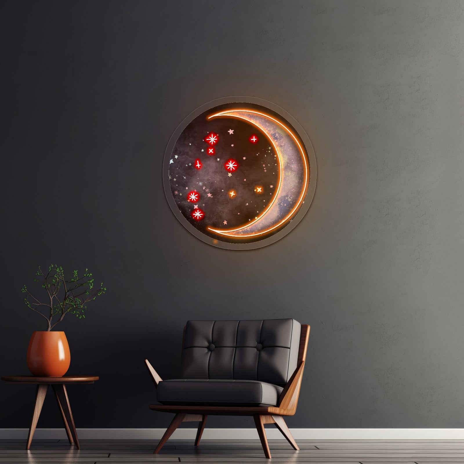 Galaxy Moon Neon Sign Wall Art Decor - Shineneon