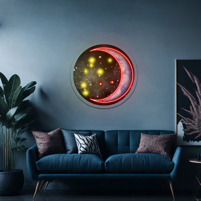 Galaxy Moon Neon Sign Wall Art Decor - Shineneon