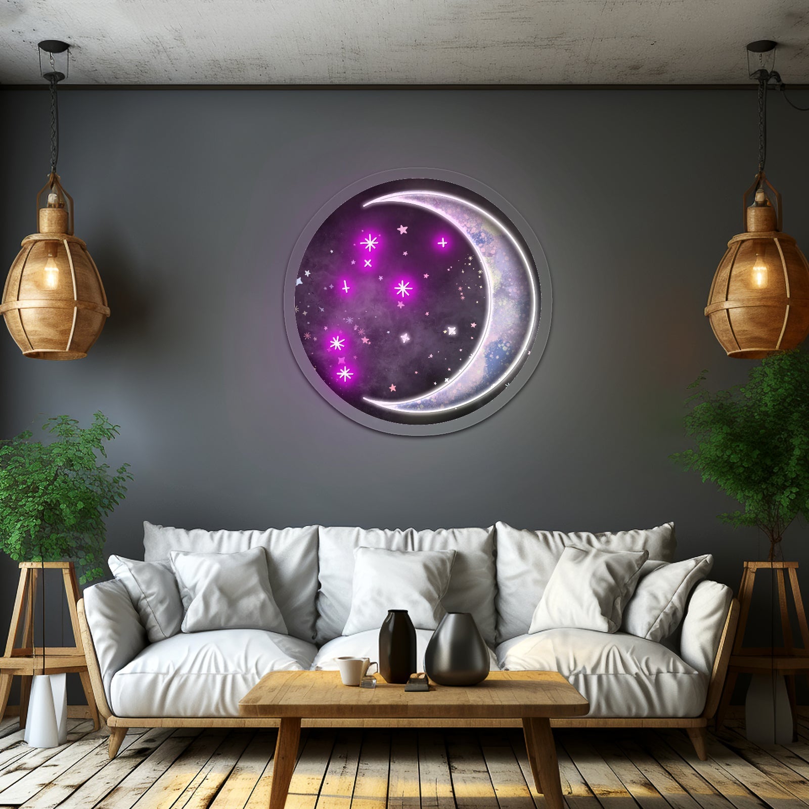 Galaxy Moon Neon Sign Wall Art Decor - Shineneon