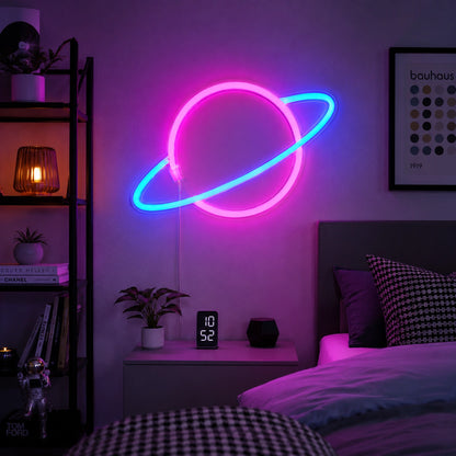 Galaxy Saturn Neon Sign LED Neon Sign real lifestyle scene