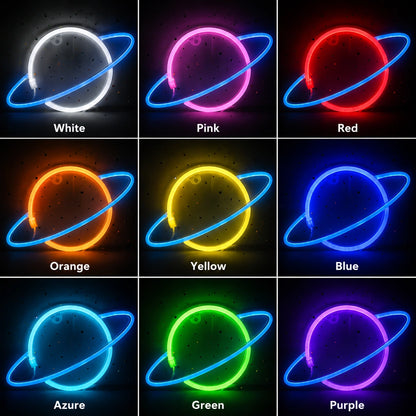 Galaxy Saturn Neon Sign LED Neon Sign color grid