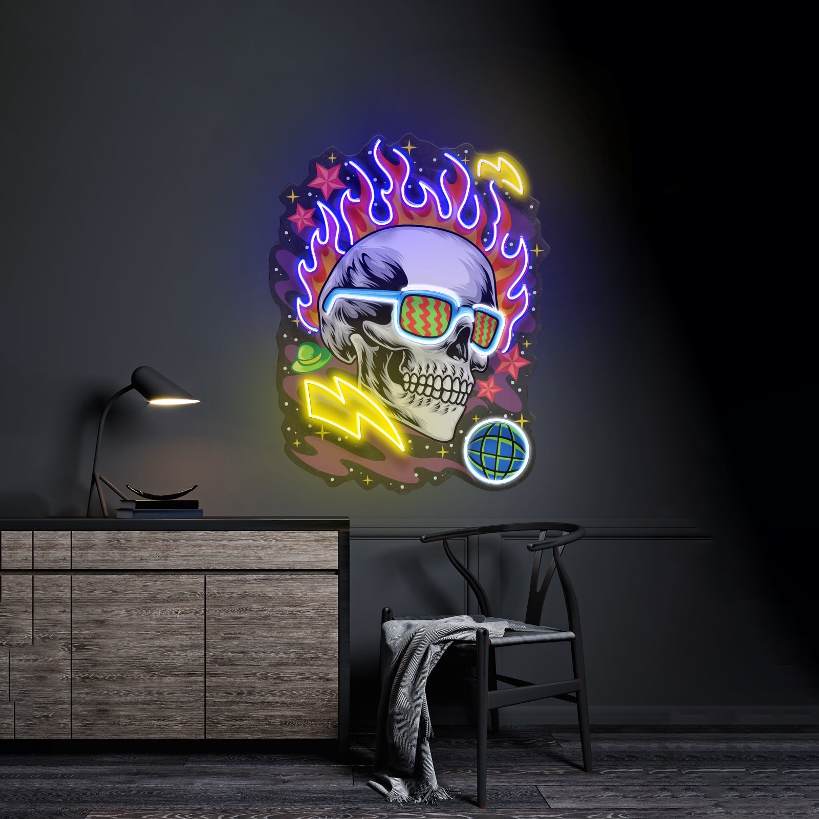 Galaxy Skull Led Neon Sign Light Custom Led Signs - Shineneon