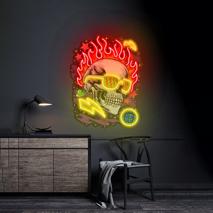 Galaxy Skull Led Neon Sign Light Custom Led Signs - Shineneon