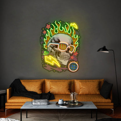 Galaxy Skull Led Neon Sign Light Custom Led Signs - Shineneon