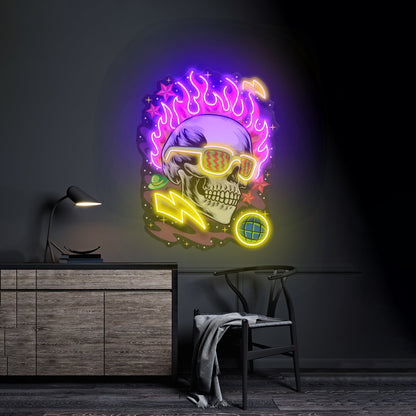 Galaxy Skull Led Neon Sign Light Custom Led Signs - Shineneon