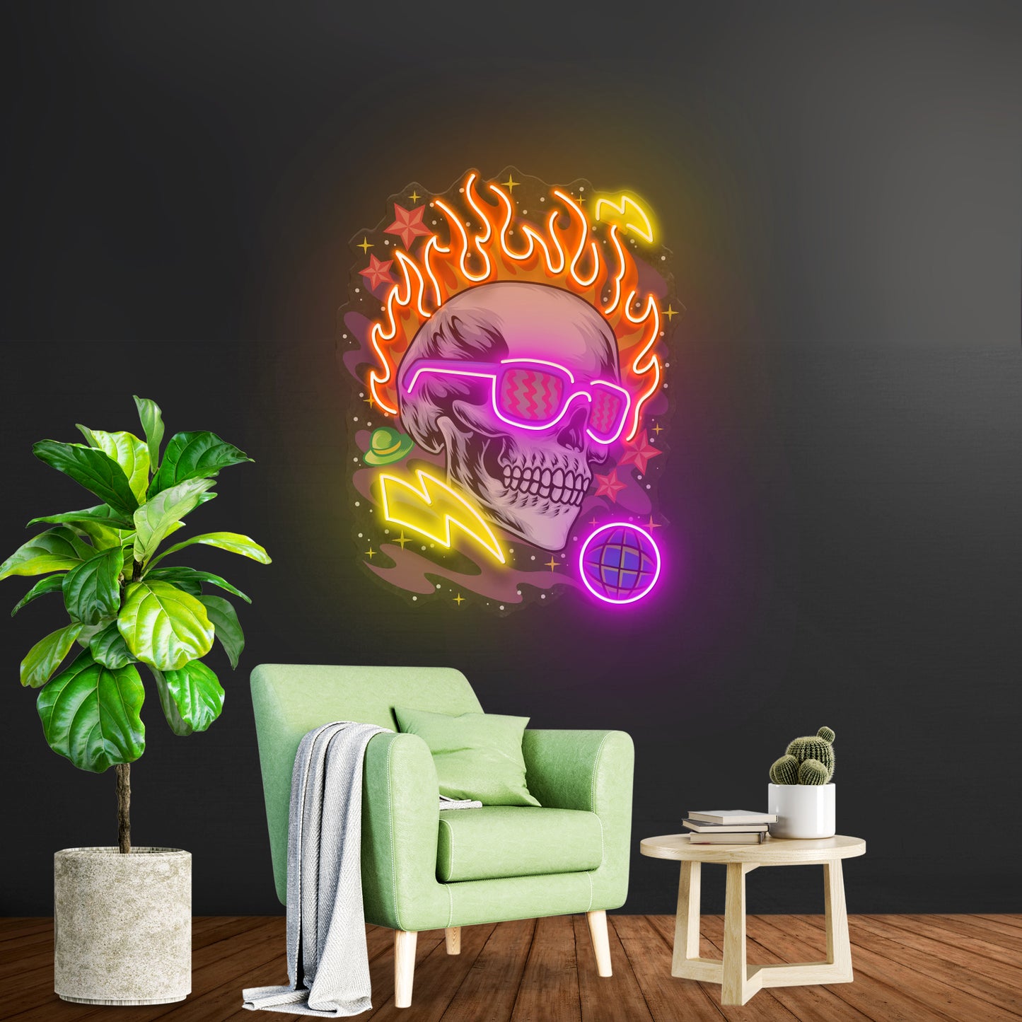 Galaxy Skull Led Neon Sign Light Custom Led Signs