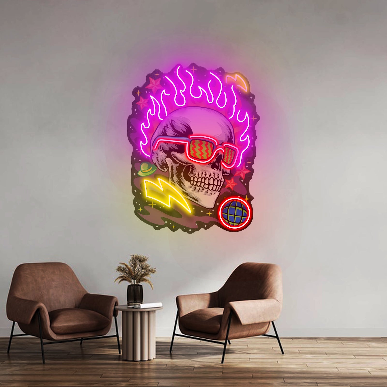 Galaxy Skull Led Neon Sign Light Custom Led Signs