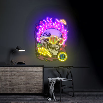 Galaxy Skull Led Neon Sign Light Custom Led Signs