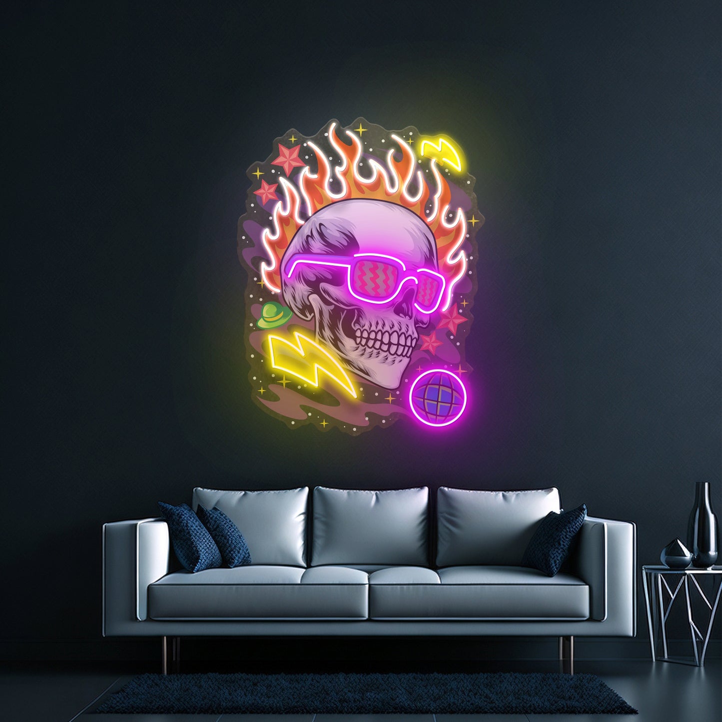 Galaxy Skull Led Neon Sign Light Custom Led Signs