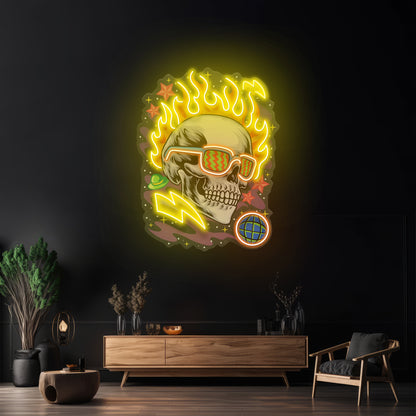 Galaxy Skull Led Neon Sign Light Custom Led Signs