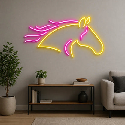 Galloping Horse Head Vintage LED Neon Sign - Shineneon