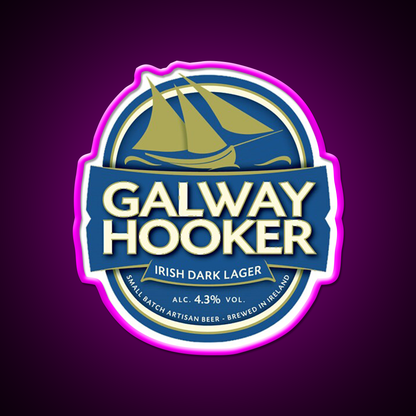 Galway Hooker Beer Bar Decor Led Neon Sign Rgb Color - Neon sign mounted on wall in room
